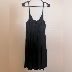 Old Navy black dot tiered dress with front tie - women’s large
